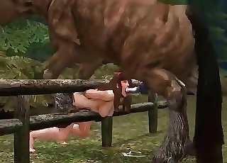 Mouth pounded by force by a hardcore 3D pony