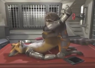 Reverend fucking with Rocket Racoon, as a result hung