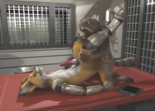 Reverend fucking with Rocket Racoon, as a result hung