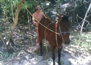 Riverside fuck with a mare become absent-minded moans hard