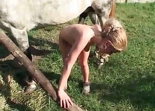 Blonde fucked from behind by horse - Horse Zoofilia Tube